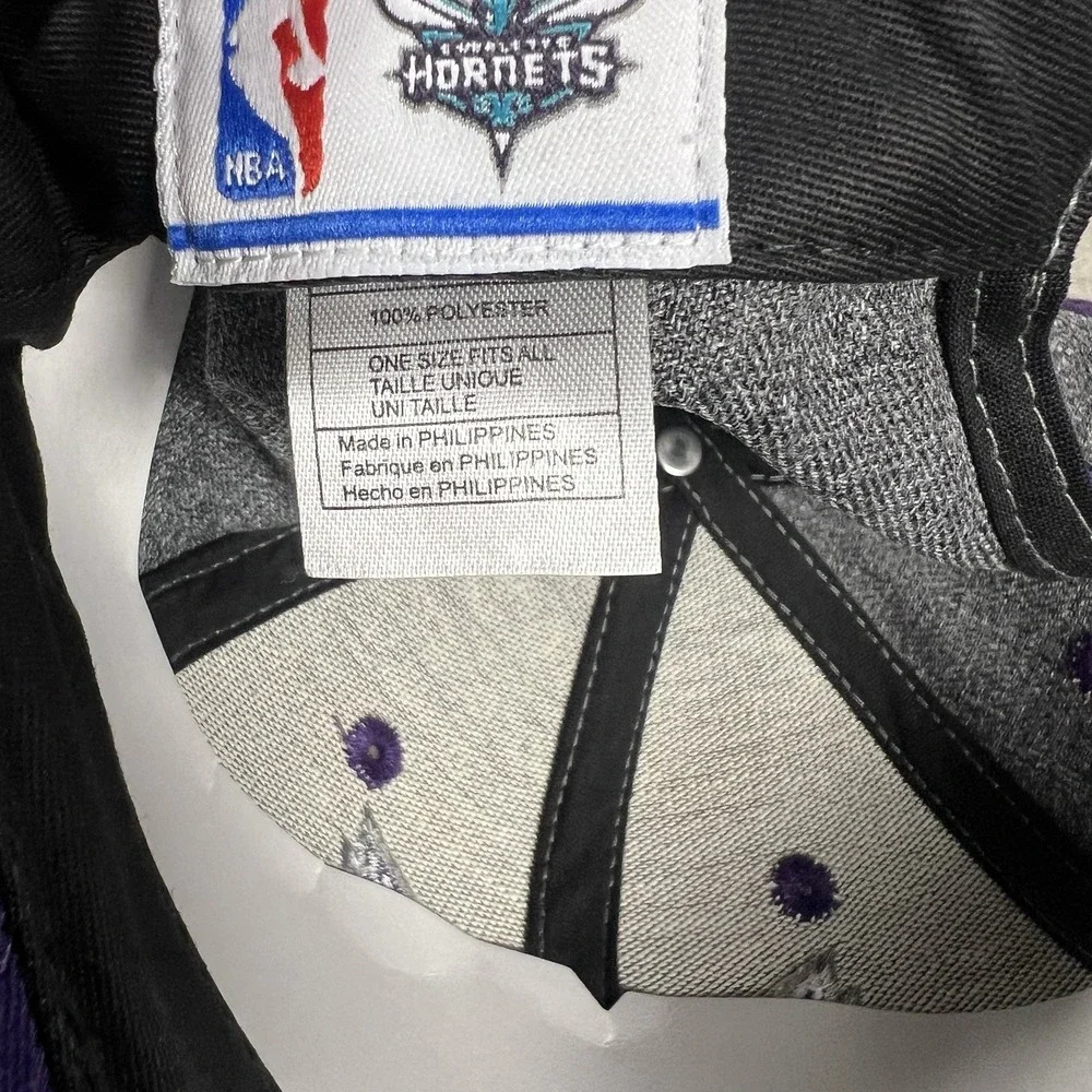 NBA Charlotte Hornets Snapback‎ Hat Gray Black Purple Adjustable Basketball Cap